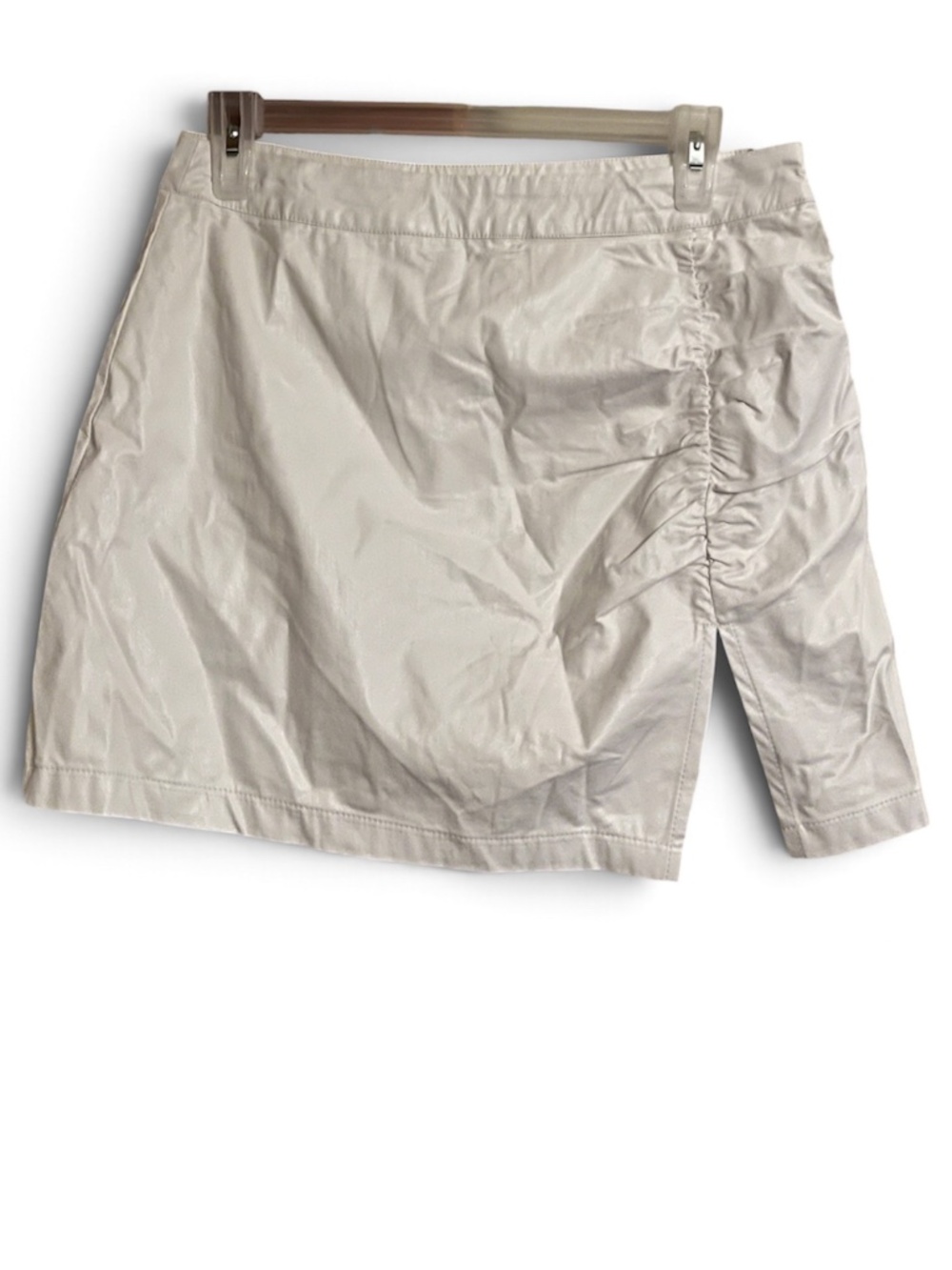 Cotton Candy LA Women’s Faux Leather Cream Ruched Macarena Shorts Sz-M